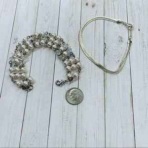 Pearl and Crystals Bracelet Bundle‎